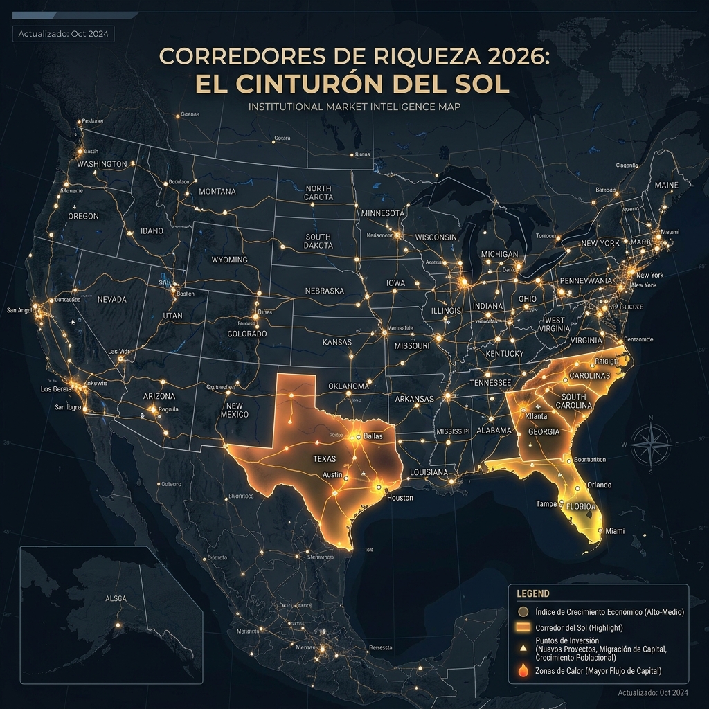 Mapa de Crecimiento Sun Belt 2026